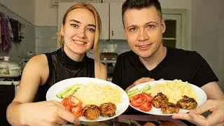 🥔 ПЮРЕШКА с котлетками и 🍆 синенькими МУКБАНГ асмр итинг еда @kushat_prosto