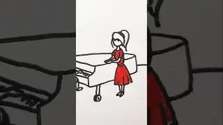 DRAWING - AT THE PIANO | lovestory | РИСУНОК У РОЯЛЯ #Shorts
