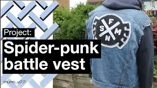 Transforming a denim jacket into SPIDER-PUNKS vest