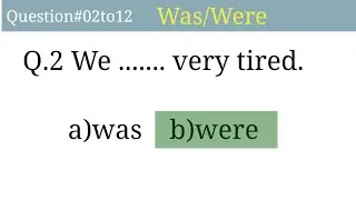 Was/Were = English Grammar Quiz Test Learning English Quiz guru