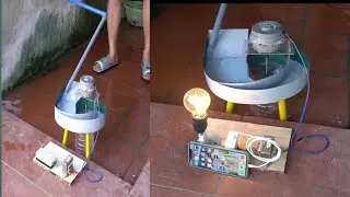 Mini-hydro powerplant at home for emergency purposes.