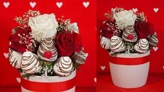Arrangement of Roses and Chocolate-Covered Strawberries - DIY - My Quick Kitchen