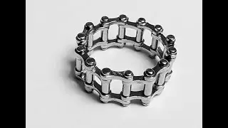 Motorbike Chain 18KT mens gold ring