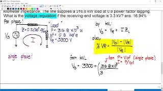 Short Transmission Line: Problem 2 (solving voltage regulation)