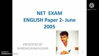 NET, ENGLISH QUESTION PAPER 2, held on June 2, 2005..