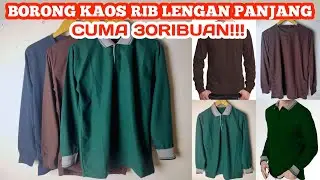 HAUL SHOPEE KAOS RIB LENGAN PANJANG CUMA 30RIBUAN DOANG!!! COWOK CEWEK BISA PAKE 😍👍🏻