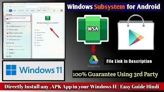 How to Install Windows Subsystem for Android (Outside) | Android Apps on windows 11 | Easy Guide