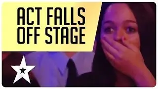 Shocking moment act falls off stage on America's Got Talent #HD