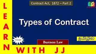 Types of contract under Indian contract act || classifications of contract || Part 2 in Tamil
