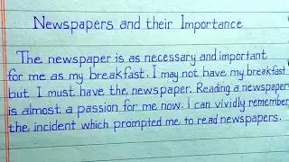Newspaper And Their Importance essay in English || paragraph || handwriting practice English