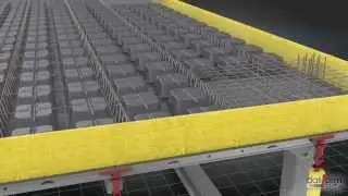 Laying procedure of two-way voided slab using U-BOOT® BETON
