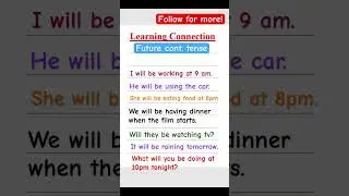 Future continuous tense examples 
