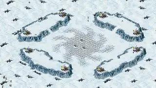 Red Alert 2 | Extra hard AI | Arctic Twice Map | Korea vs 7 random | Prism tank