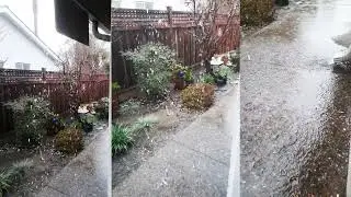 1/6/2024 Slow motion of rain overflowing gutter after heavy rain.