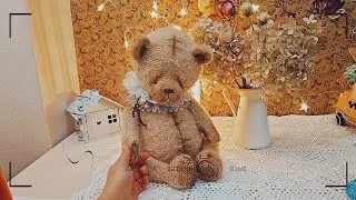 ВИНТАЖНЫЙ ТЕДДИ крючком - пуговичное крепление головы, рук и ног.