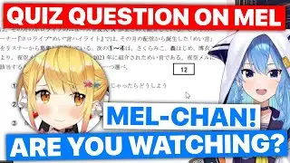 Suisei Gets Quiz Question On Mel (Hoshmachi Suisei, Yozora Mel / Hololive) [Eng Subs]