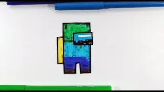 Как нарисовать Амонг Ас скин Майнкрафт Зомби. Among Us skin Minecraft zombie.