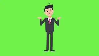 Animated Confused Man Copyright Free Green Screen/Chroma Key