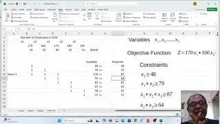 Excel solver for linear programming