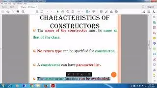 Characteristics of Constructor