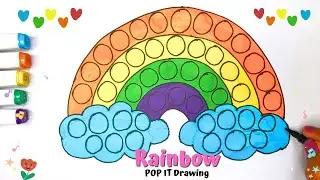 🌈 Rainbow Pop It Drawing and Coloring | How to Draw a Rainbow Pop It Toy | Easy Drawing for Kids