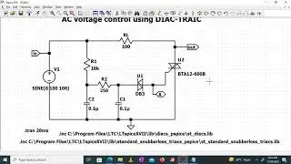 Simulation of AC Voltage Control circuit using DIAC-TRIAC in LTspice
