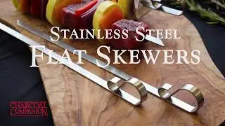 Stainless Steel Flat Skewers - Set of 6