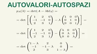 Autovalori e Autospazi - Esercizi di Geometria (Algebra Lineare)