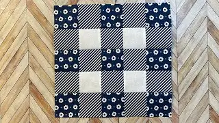 Gingham quilt block tutorial