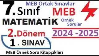 7. Sınıf Matematik | 2. Dönem 1. Yazılı Örnek Soru Kitapçıkları 2024 - 2025 | MEB Ortak Sınavlar çöz