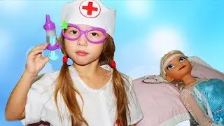 Dr. Emily treats Elsa Elsa burned hand  Video for children