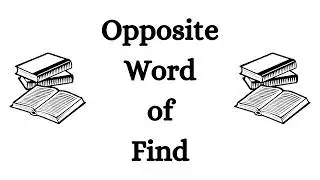 Opposite Word of Find in English | Antonym of Find in English
