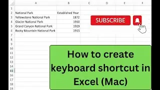 How to create keyboard shortcut in Excel (Mac)