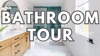 New Bathrooms Mini Tour and items we loved to use #bathroomdesign #midcenturyhome