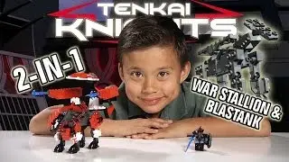 Tenkai Knights - WAR STALLION & BLASTANK Combo!  2-in-1 Ionix Building Set 11002 Review & Unboxing