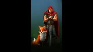 Crimson Cape standing with Fox - Paint Process