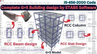 Complete G+5 building designing using ETABS software | Detailing of building | civil engineering |