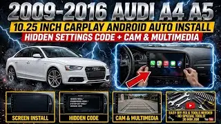 2009-2016 Audi A4 A5 How to install 10.2" Carplay Android Auto Hidden settings code cam multimedia