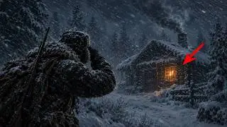 A HUNTER LOST HIS WAY IN A BLIZZARD... BUT SUDDENLY SPOTTED AN OLD HOUSE IN THE WILDERNESS!