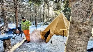 Winter Camping with the Fellas - Cooking and Camping for 4 Days in the Woods!