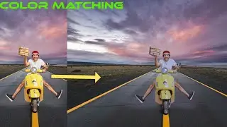 photoshop Tutorial color matching in one minute | عمل تطابق الالوان بين صورتين باقل من دقيقه