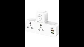 LDNIO Double Plug Adaptor with Touch Control Nightlight, 2 Way Plugs Power Socket for Home, Office-