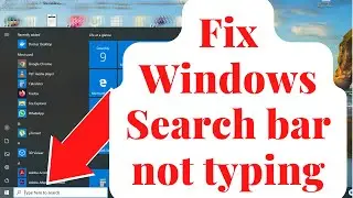 Fix Windows search bar not typing error