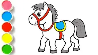 How to Draw Horse for kids | Drawing, painting, coloring  Horse for kids & Toddlers #drawing #art