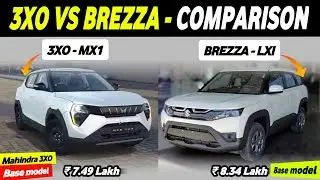 Mahindra 3XO MX1 vs Brezza Lxi - Base Model Comparison | Mahindra 3XO Vs Brezza Comparison