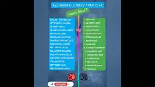 India vs Pakistan #2024 || T20 WC Who's Best?