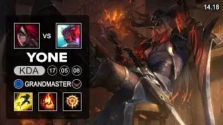 Yone vs Katarina Mid - EUW Grandmaster - Patch 14.18 Season 14