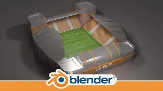 Making a Low Poly Soccer/Football Stadium in Blender 2.8 (Timelapse Video)