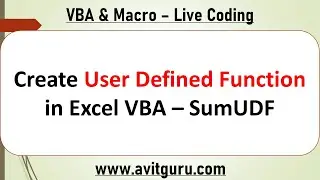 Create User Defined Function in Excel VBA – SumUDF