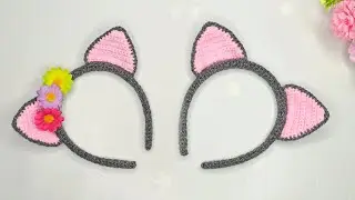 💗They are adorable💗Cute crochet cat ears🐈Crochet headband